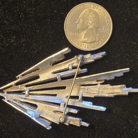 Trifari Gold and Silver Abstract Brooch STARBURST ATOMIC - Picture 2 of 4